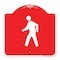 Signmission Designer Series Pedestrian Crossing, Red & White Aluminum Sign, 18" x 18", RW-1818-23337 A-DES-RW-1818-23337 - alternate 1